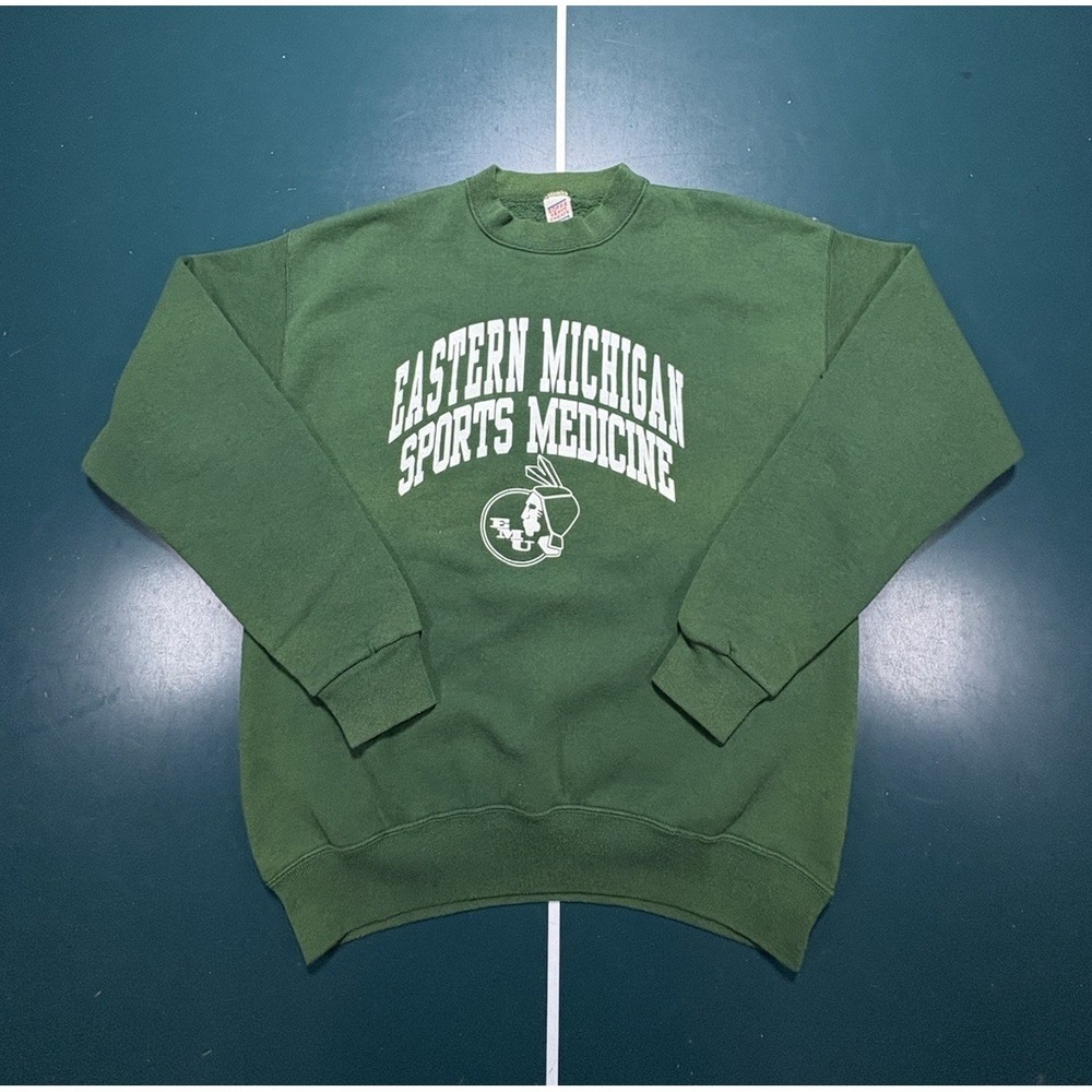 Vintage Eastern Michigan University Sports Medicine Crewneck Sweatshirt XL 80s - Picture 1 of 12